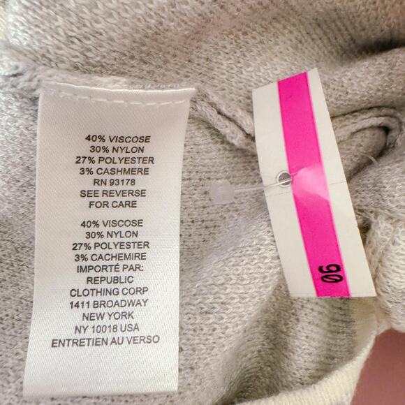 T Tahari Houndstooth Cashmere Blend Knit Sweater Gray Fall Chic Old Money XL NWT - Picture 8 of 9